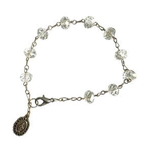 Crystal religious charm bracelet